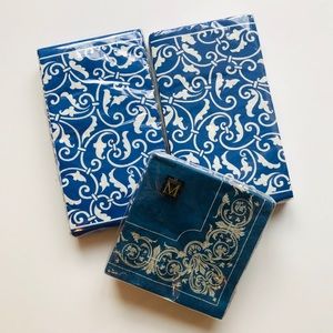 Blue and White Hand Towels and Cocktail Napkins